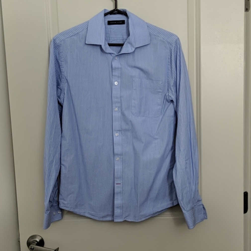 Tommy Hilfiger Slim fit blue striped dress shirt